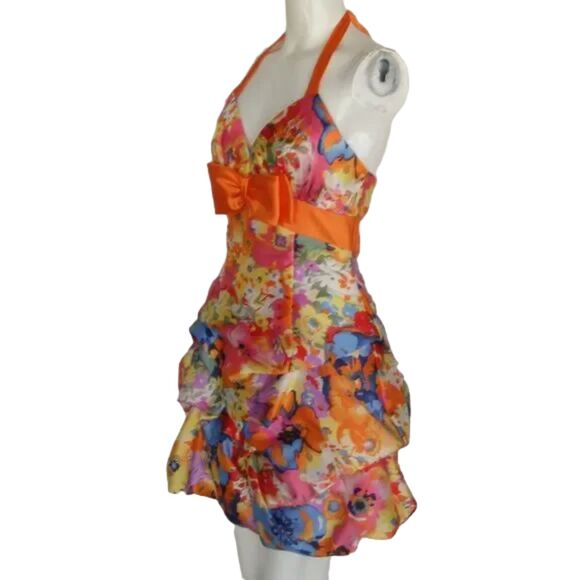 Gunne Sax Prom Dress, Jr 5, Colorful, Jessica McClintock, Halter, - Picture 4 of 10